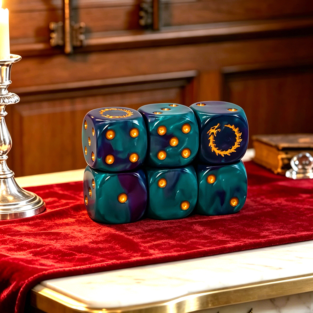 Lot de 6 dés polyédriques D6 D - Board Game Live avis et prix